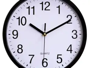 Xincai 10-inčni plastični kvarcni zidni sat s digitalnim zaslonom, okruglog oblika, crnog ruba