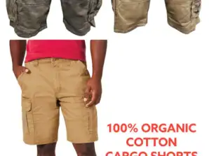 Debenhams Herren Cargo-Shorts, 100 % Bio-Baumwolle, Sommerhose, 6 Taschen