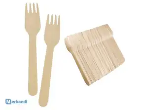 100 PCS Fourches en bois - Parfait pour les pique-, les barbecues et les feux de camp