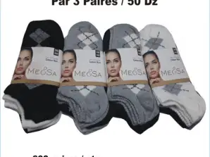 Women's Ankle Socks 36 - 42 By 3 Pairs / 50 Dz /