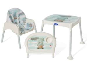 Foderstol, bord, sidebord, 3-i-1 stol, blå