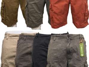 Mens Cargo Shorts 100% Organic Cotton Combat Pants Trouser 6 Pockets