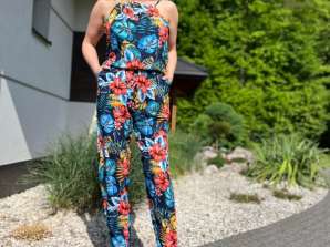 Long summer floral jumpsuit with 3 patterns