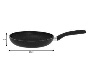 Чорна сковорода Kinghoff Marble | Міцний і безпечний для миття в посудомийній машині | Розмір Ø26 см