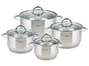 Premium 8-Piece Stainless Steel Cookware Set for All Heating Sources