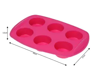 Cupcake forme, silikone 6 elementer, forskellige farver, 30x 0,7x3,3cm Kinghoff