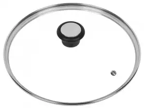 Kinghoff Steelpan Deksel van gehard glas, Vent Hole Design, Groothandel - Diameter 24 cm