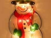 LED světla visí vánoční dekorace sněhulák