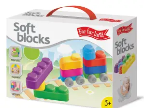 Soft Blocks Plus Wheels (10 pcs + 8 wheels). First buiding experience 3+