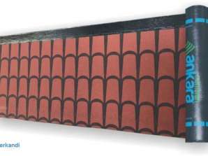 Ankara bitumenska membrana z rdečimi vzorci ploščic - izolacijska in dekorativna rešitev