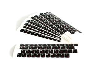 Autocolantes de teclado de portátil de qualidade, cirílico/ búlgaro, tapete preto dos EUA 12
