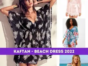 Kaftan paplūdimio suknelių partijos asortimentas 2022 m. vasara - įvairūs modeliai ir dydžiai