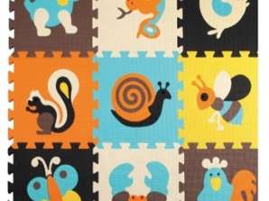Foam puzzle mat for children 9 pieces colorful animals 85cm x 85cm x 1cm