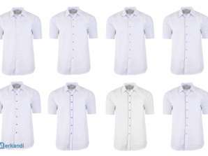 MEN'S WHITE BUSINESS SHIRTS WITH SHORT SLEEVES 170-188