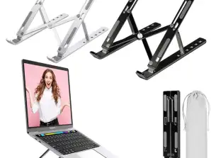 Soporte de aluminio premium para computadora portátil y soporte para tableta: versátil y ajustable con