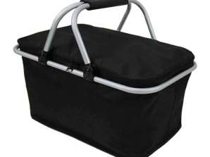 Insulated Folding Picnic Basket - Thermal, Waterproof, Lightweight with Aluminum Frame and Stiffened Bottom