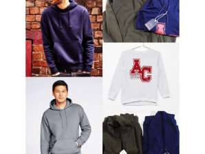 Assorted set of men's sweatshirts from European brands in a variety of sizes