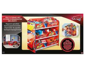 Disney autíčka - polica na uloženie hračiek so šiestimi krabicami pre deti