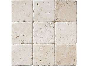 Tumbled Antique Travertine Tile 10x10cm for Interior and Exterior Fittings