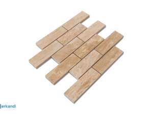 Gobek Beige Travertine Mosaic 5x15cm For Indoor and Outdoor - Technical Characteristics and Durability