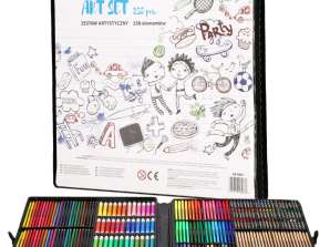 KUNSTSETT FOR MALERI SA1001 - Kunstsett med 258 farger, vannfarger, oljefarger og mer