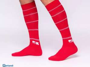 Futbolo kojinės kojinės raudonai baltos 42–46 vyrai, moterys, sportas SK3800