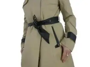 Women's coat with waist belt