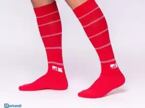 Futbol Çorap Çorap Kırmızı-Beyaz 42-46 Erkek Bayan Spor SK3800