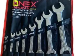 OX-241 Onex Schraubenschlüssel 8-teilig 6-36mm - Chrom-Vanadium-Stahl