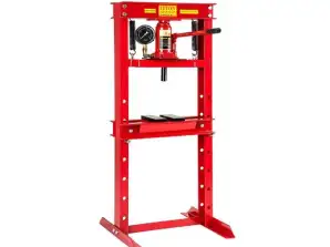 Kraftmueller hydraulisk press 20 ton, tryckmätare, stålram, innerbredd 50 cm, kapacitet 20 ton med tryckmätare.