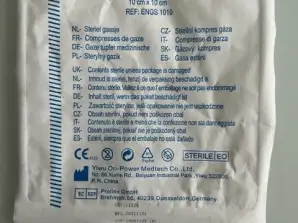 Tampon de gaze stérile - 8 plis, 100% coton, tampon de gaze médicale jetable 10x10cm