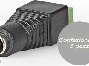 Connettore di sicurezza CCTV 2 fili a CC maschio 5,5x2,1mm confezione