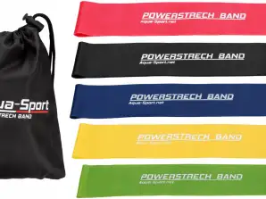 Set aus 5 Widerstandsgummis + POWERSTRECH Miniband Fitnesstasche