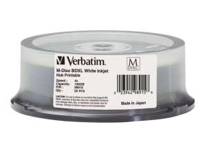 Verbatim M-DISC BD-R XL 100GB/1-4x Cakebox (25 Disc) - Archivmedium