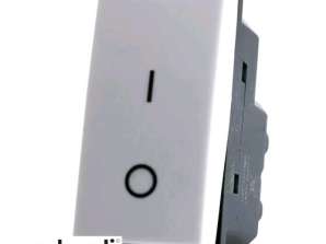 Weißer zweipoliger Schalter, kompatibel mit Vimar Plana