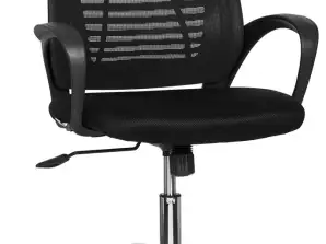 Chaise de bureau Tissu Noir Chaise pivotante avec dossier résille