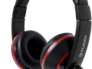 Tucci X5 žaidimų ausinės su mikrofonu – juodos ir raudonos spalvos