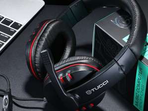 Tucci A5 FIGHTER žaidimų ausinės su mikrofonu - juodos ir raudonos spalvos