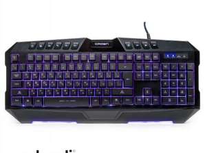 10-key multimedia gaming keyboard with 7 LED backlights