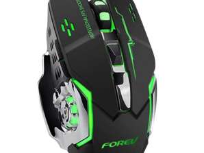 Wireless LED gaming mouse with built-in rechargeable battery black