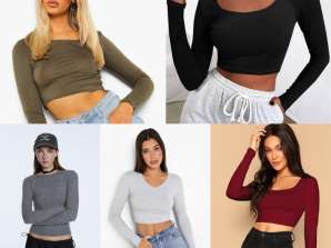Wholesale basic long sleeve t-shirts and crop tops