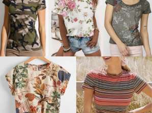 Wholesale printed short sleeve t-shirts and crop tops