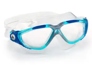 AQUA SPHERE GLASSES VISTA ACTIVE BLUE SILVER CLEAR SWIMMING MASK MS5054340LC