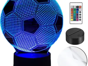 Fotball Desk Night Light for fotballspiller Barn 3D LED Farger + fjernkontroll 3D FV-AKRYL PLATE