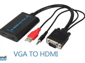 Adaptador de áudio/vídeo VGA para HDMI