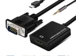 VGA to HDMI audio / video adapter with audio jack for audio