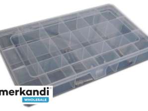 Plastic storage box with 18 compartments