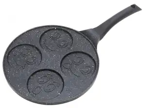 Сковорода для млинців, алюміній, мармур чорна KINGHoff KH-1672