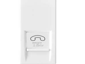 White telephone socket compatible with Vimar