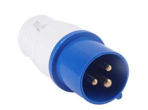 Industrial plug 220-250V IP44 3 poles - 2P + E 16A